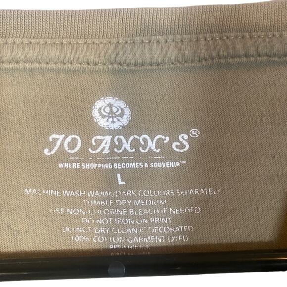 Jo Anne Olive Green Short Sleeve Aruba One Happy Island T-Shirt Women Sz L - Picture 6 of 7